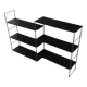 Double metal string shelf - 6 shelves, 3 uprights - vintage 1960