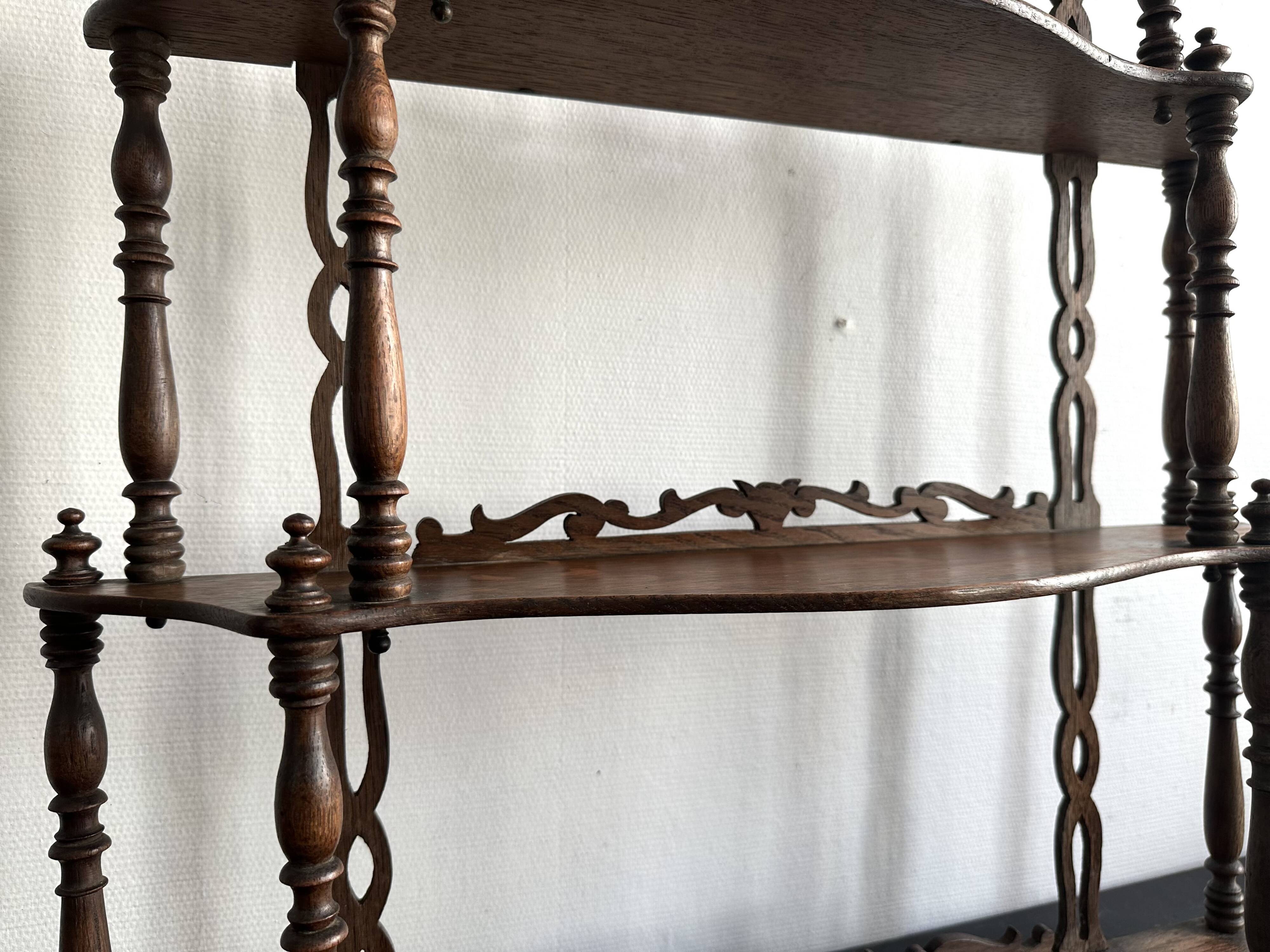 Large Napoleon III turned wood shelf, France 19th century