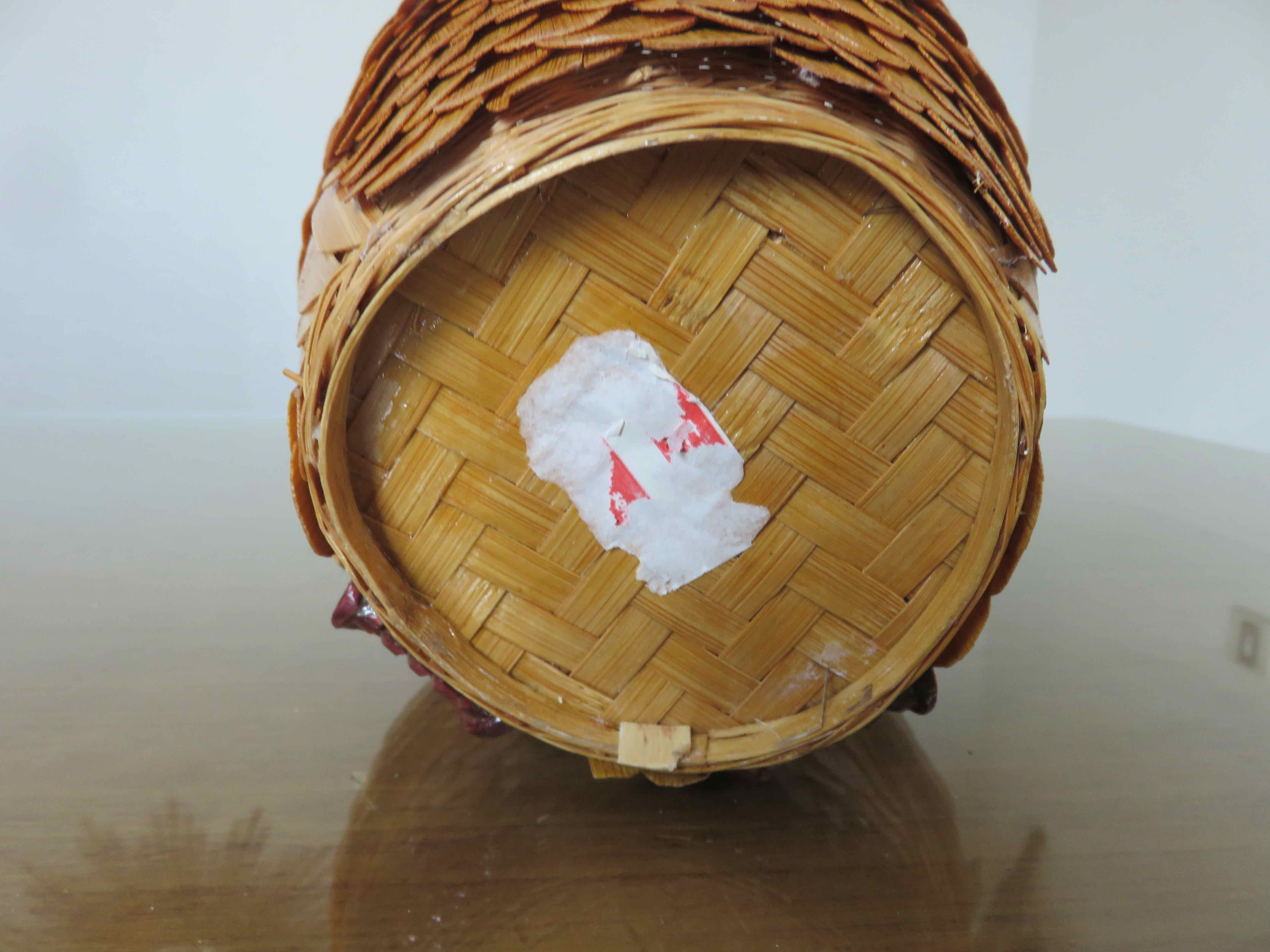 Box "owl" in rattan bamboo 70s