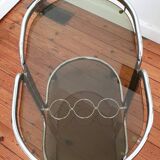 Chrome serving trolley with 70s design