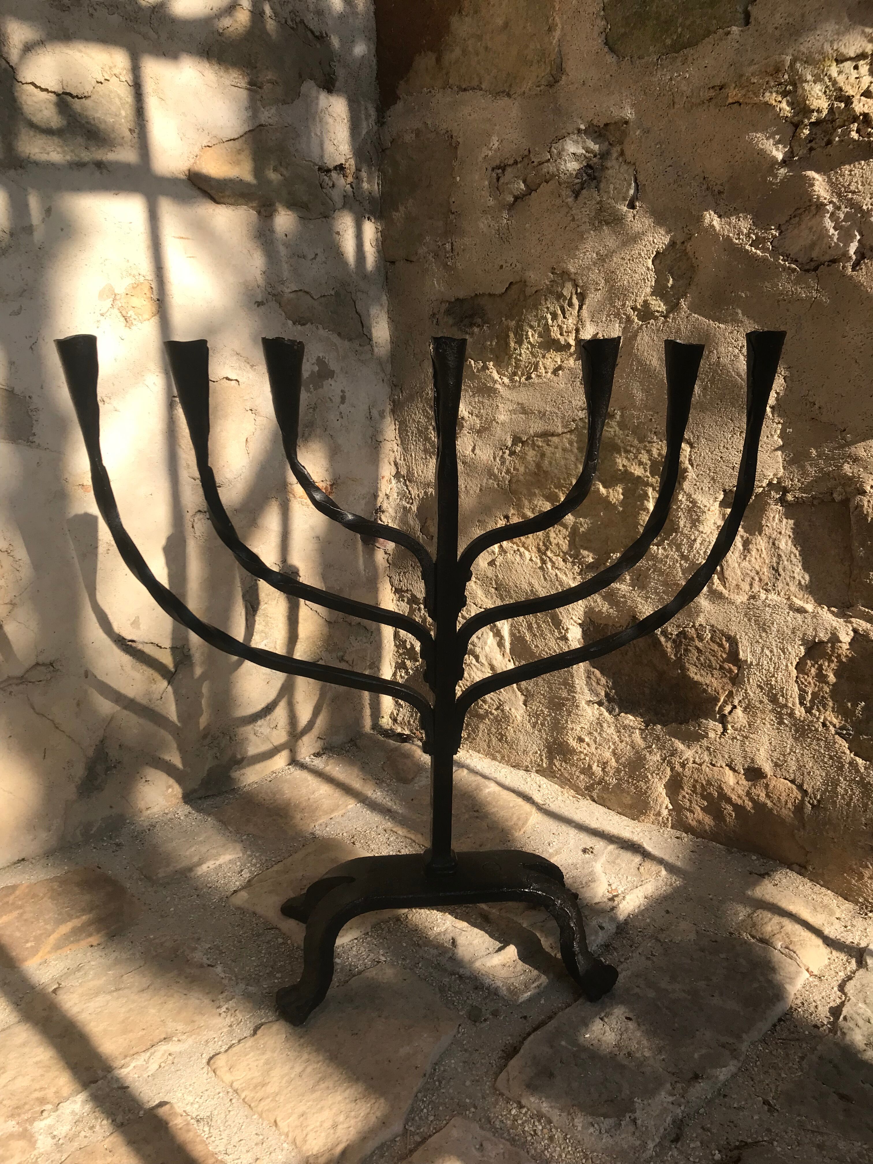 Wrought iron candelabra