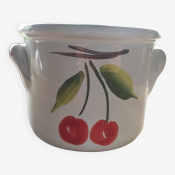 Ceramic planter decorated with cherries