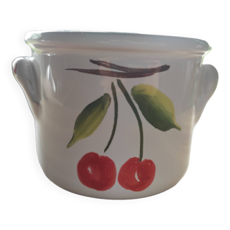 Ceramic planter decorated with cherries