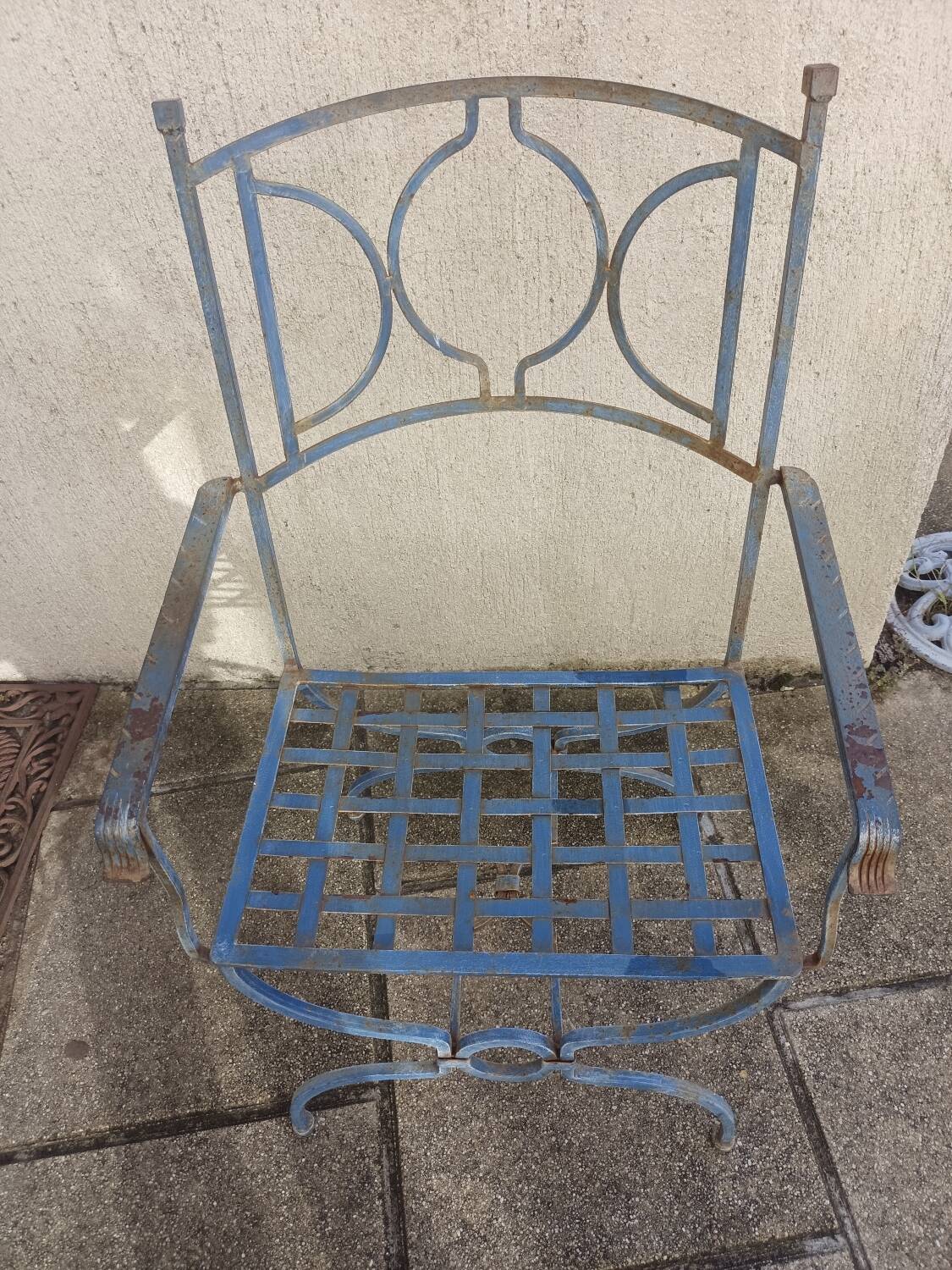 Set of 4 solid wrought iron chairs