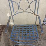 Set of 4 solid wrought iron chairs
