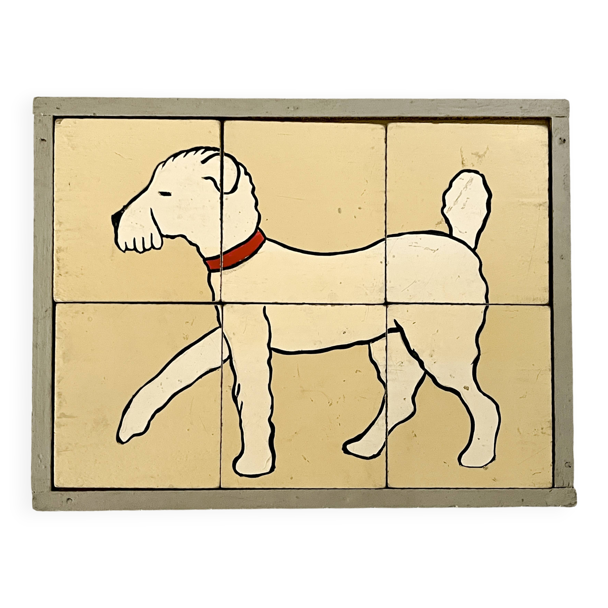 Wooden puzzle frame from the 1930s/40s depicting a dog.
