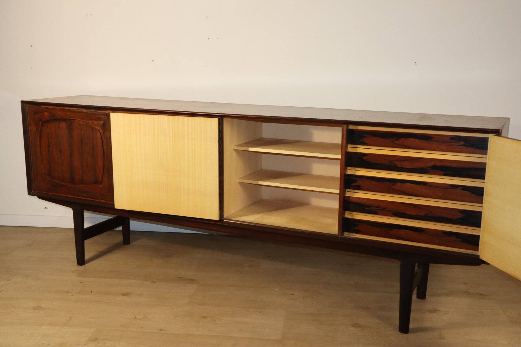 Scandinavian enfilade in rosewood by Fredrik Kayser, 1960