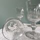 Set of 9 antique foot glasses in cut crystal