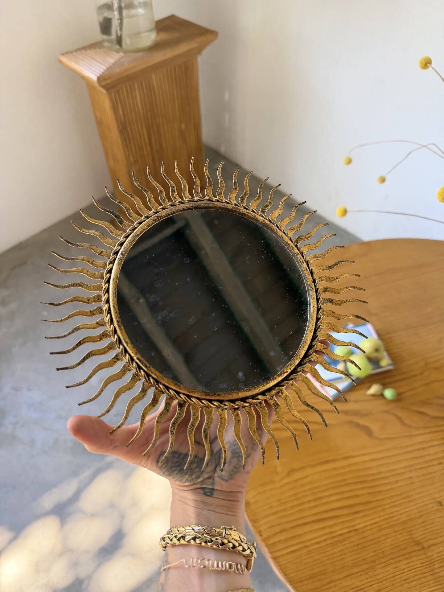 Sun mirror or patinated XS