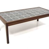 Mahogany and ceramic coffee table, Sweden, 1970
