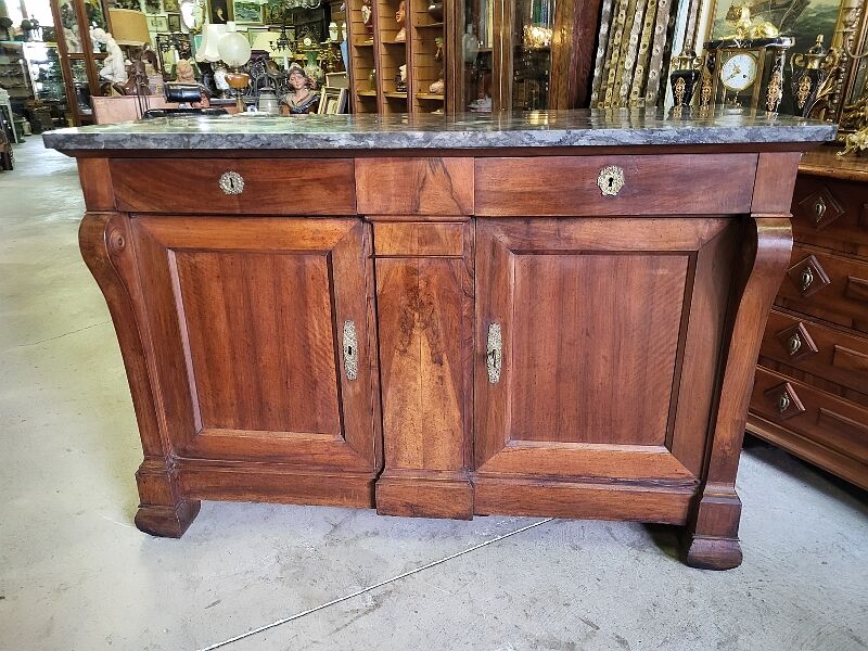 Bahut 2 doors 2 drawers in walnut period restoration a crosse