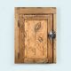 Parisian art deco sideboard in solid raw wood with pyrographed decorations, 1929