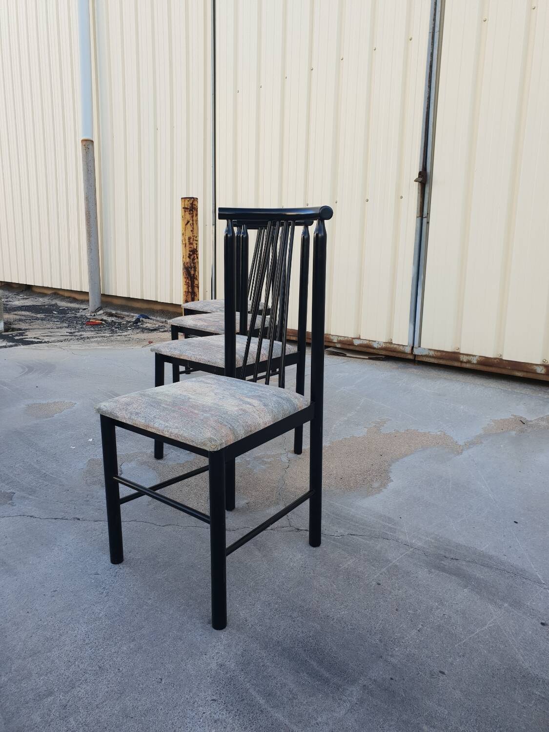 Series of 4 designer chairs 1980