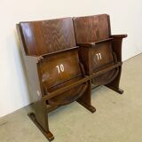 Vintage Two-Seat Cinema Bench from Ton 1950s