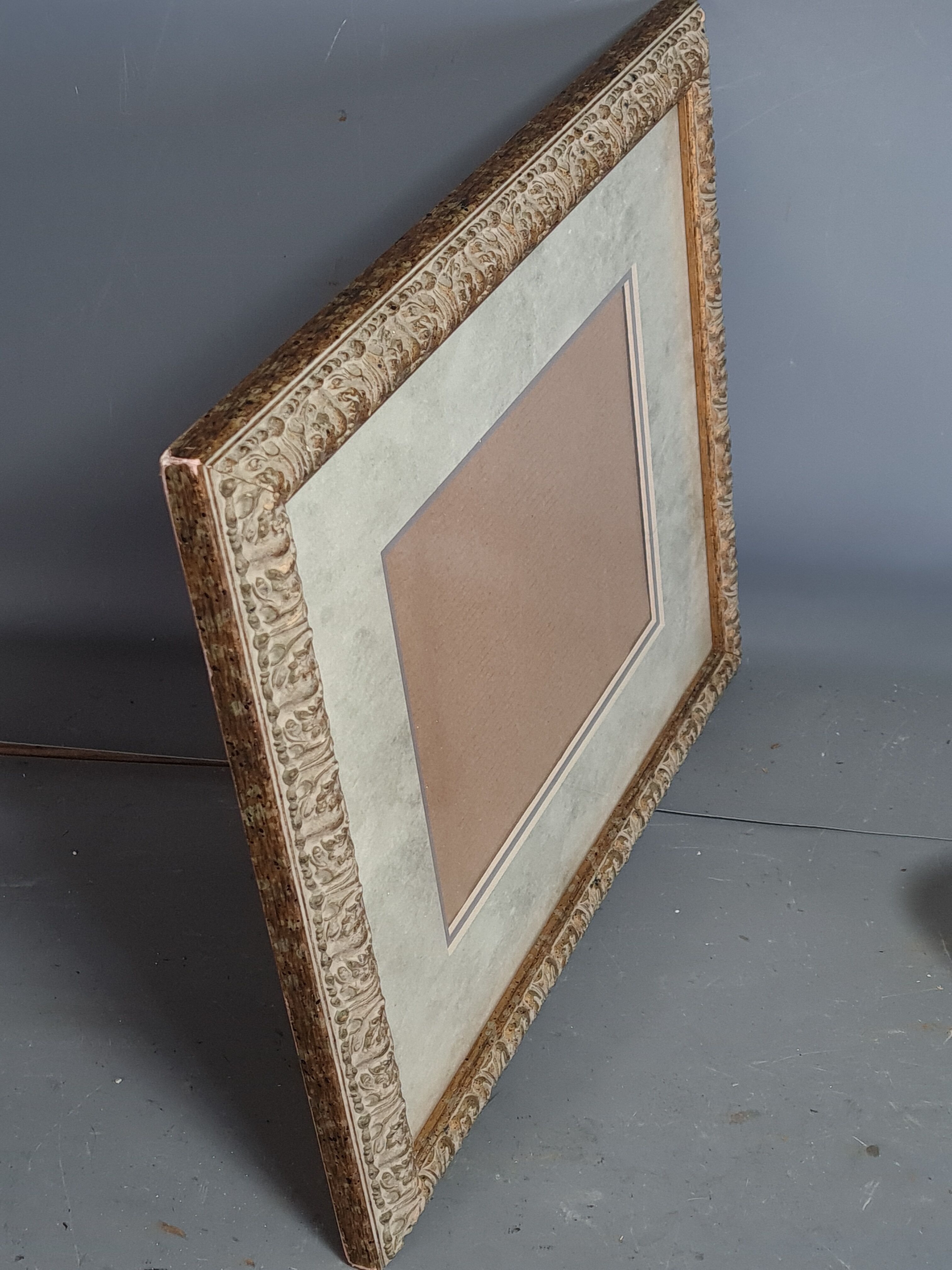 Cadre bois stuc cérusé 38x31 feuillure 33x27cm