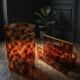 Duo Magazine Rack & Umbrella Stand "Tortoiseshell", Michel Dumas Style