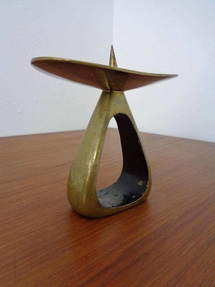 Austrian Model 3600 Candlestick in Brass by Carl Auböck, 1950s