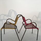 Pair of outdoor scoubidou armchairs
