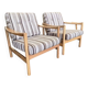 set of 2 vintage wooden armchairs / KNOLL armchairs
