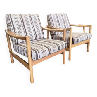 set of 2 vintage wooden armchairs / KNOLL armchairs
