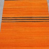 Orange handmade small rugs