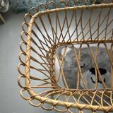 Vintage rattan cradle