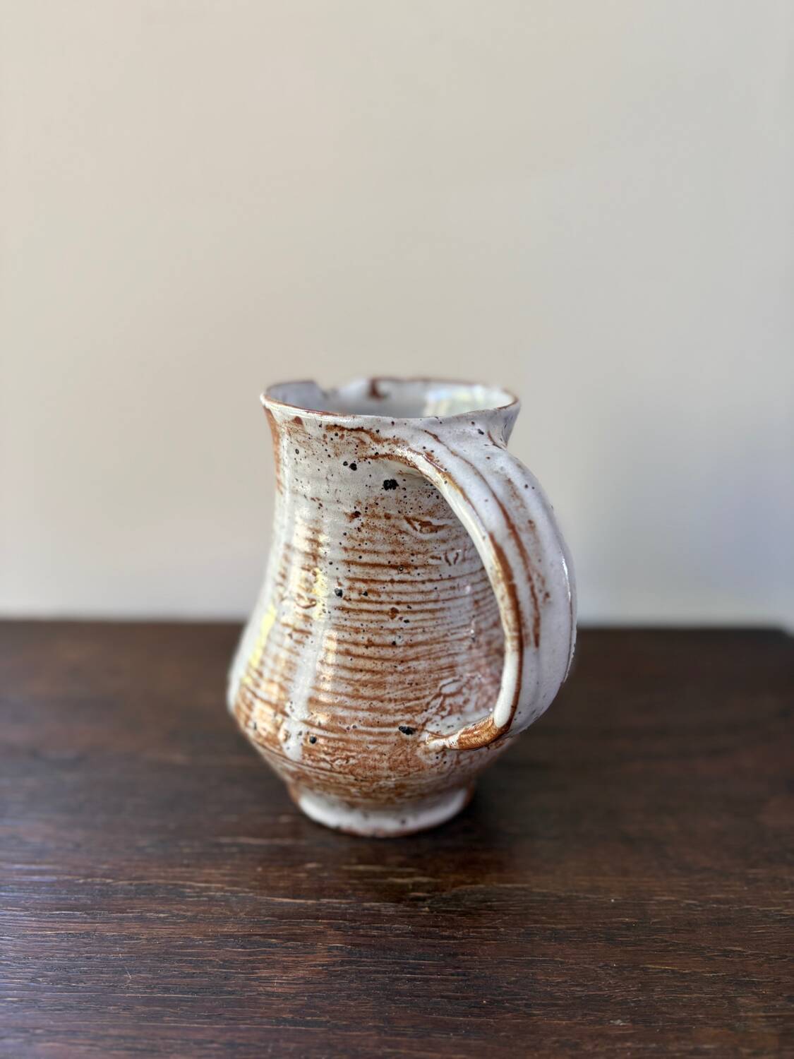 Chantal and Thierry Blanc ceramic pitcher, vintage 70s