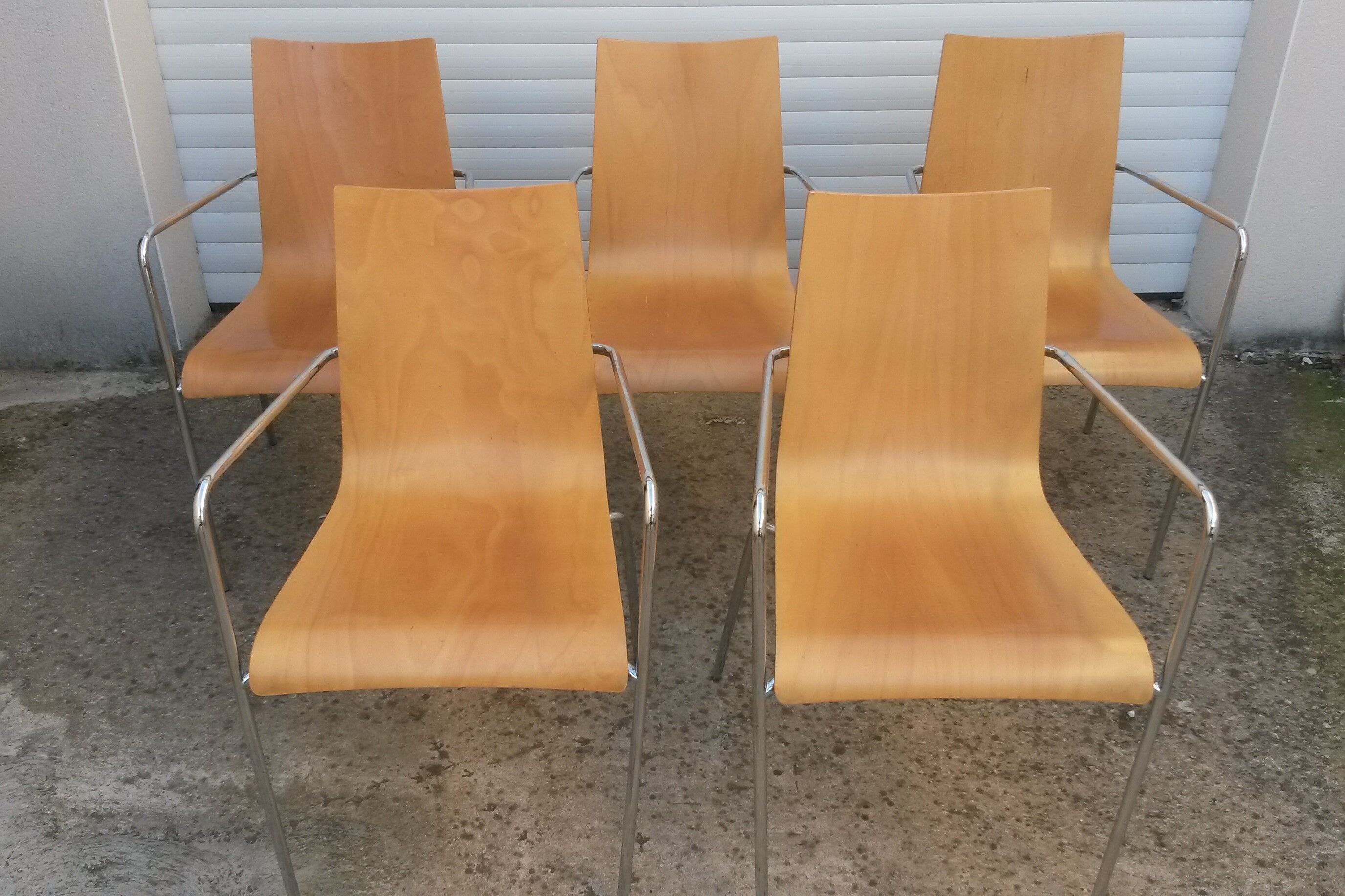 Series of 6 design armchairs 1980