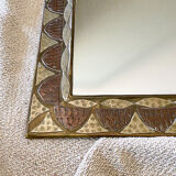 Grand miroir ancien en laiton style oriental-ethnique