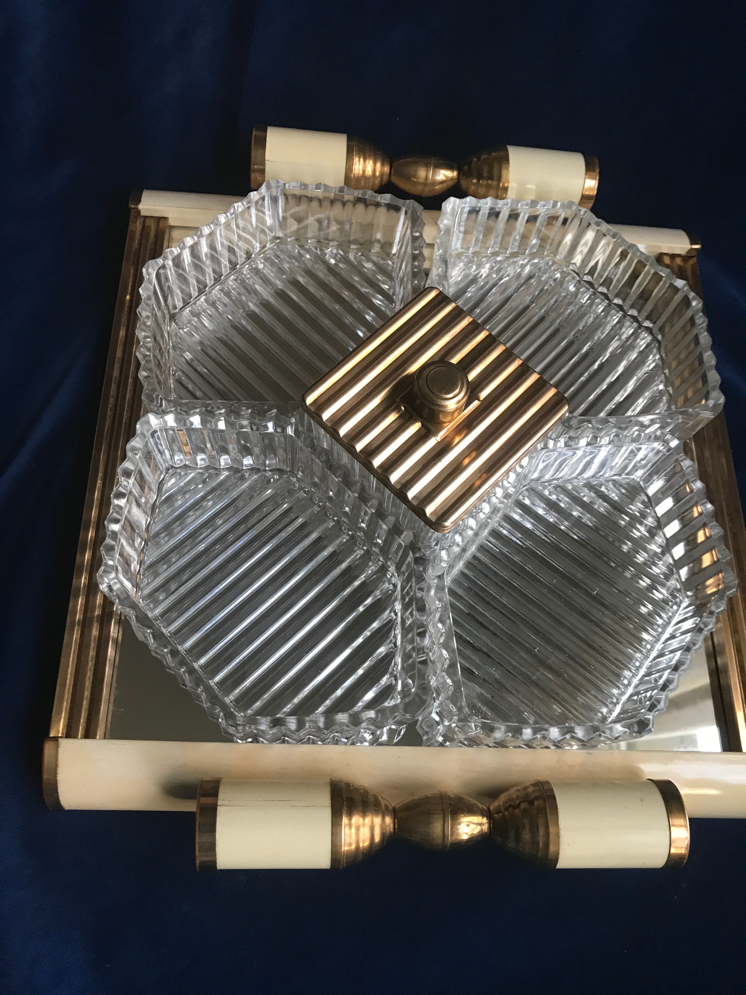 Art Deco servant mirror tray
