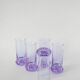 Set consisting of 5 cocktail glasses and an ice bucket, purple and chrome, made in Italy, 1960.