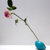 Teal Lacquered Ceramic Tulip Vase / Pen Holder by Giacomo Onestini for Ernestine Salerno