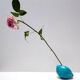 Teal Lacquered Ceramic Tulip Vase / Pen Holder by Giacomo Onestini for Ernestine Salerno