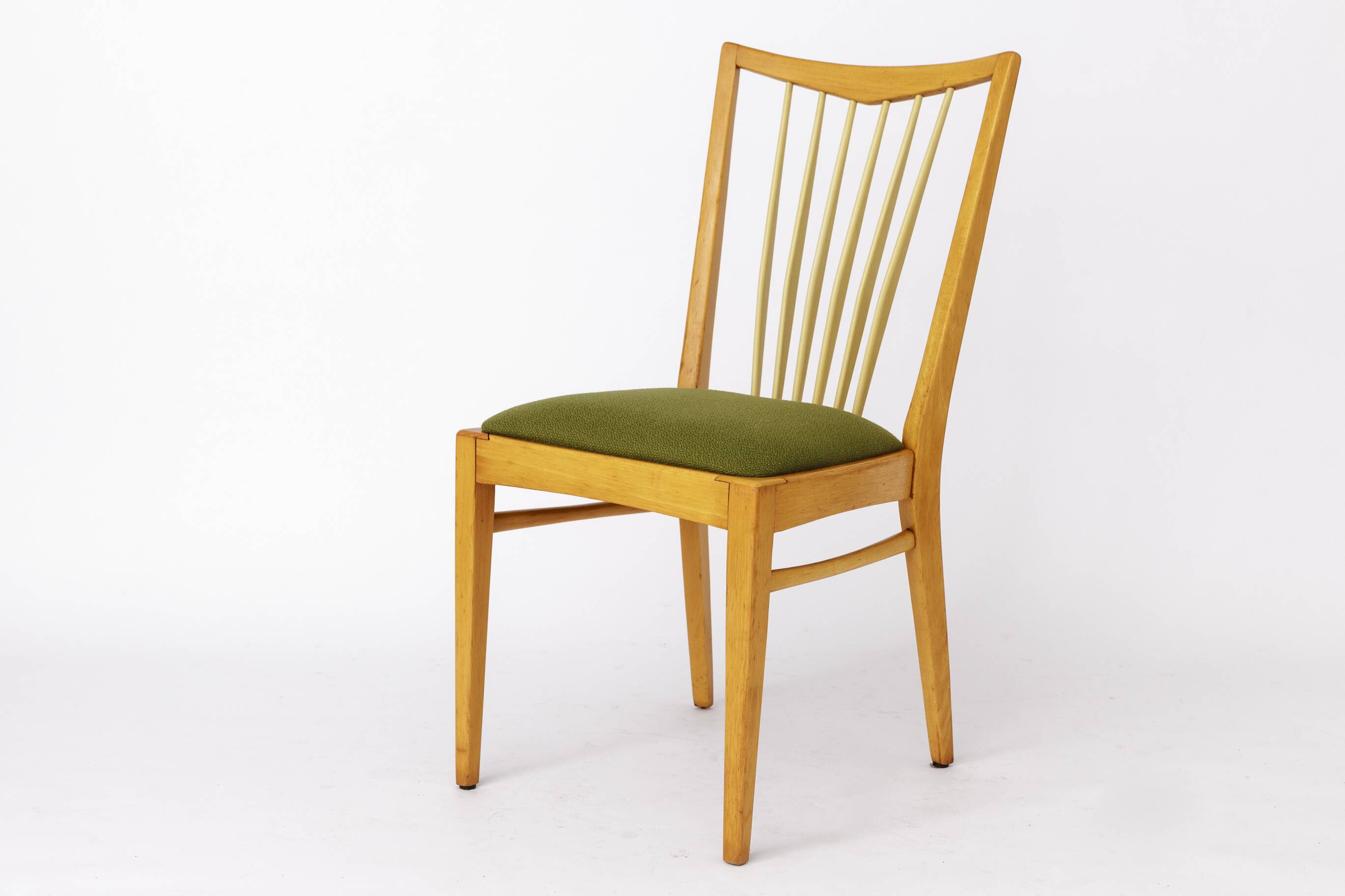 Pair of Vintage 1950s Mid-Century Modern Chairs – Solid Beech Wood & Fresh