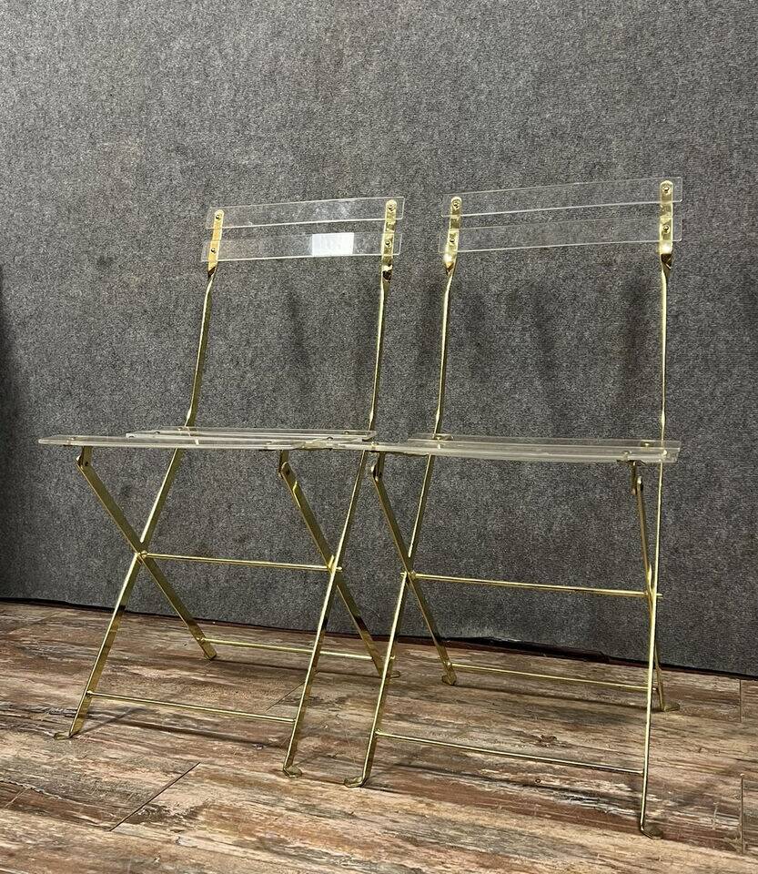 The invisibles: pair of folding chairs by Yonel LEBOVICI and Bernard Berthet