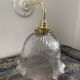 Vintage wall lamp in electrified holophane glass to new