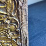 Old wooden box/casket covered with brass