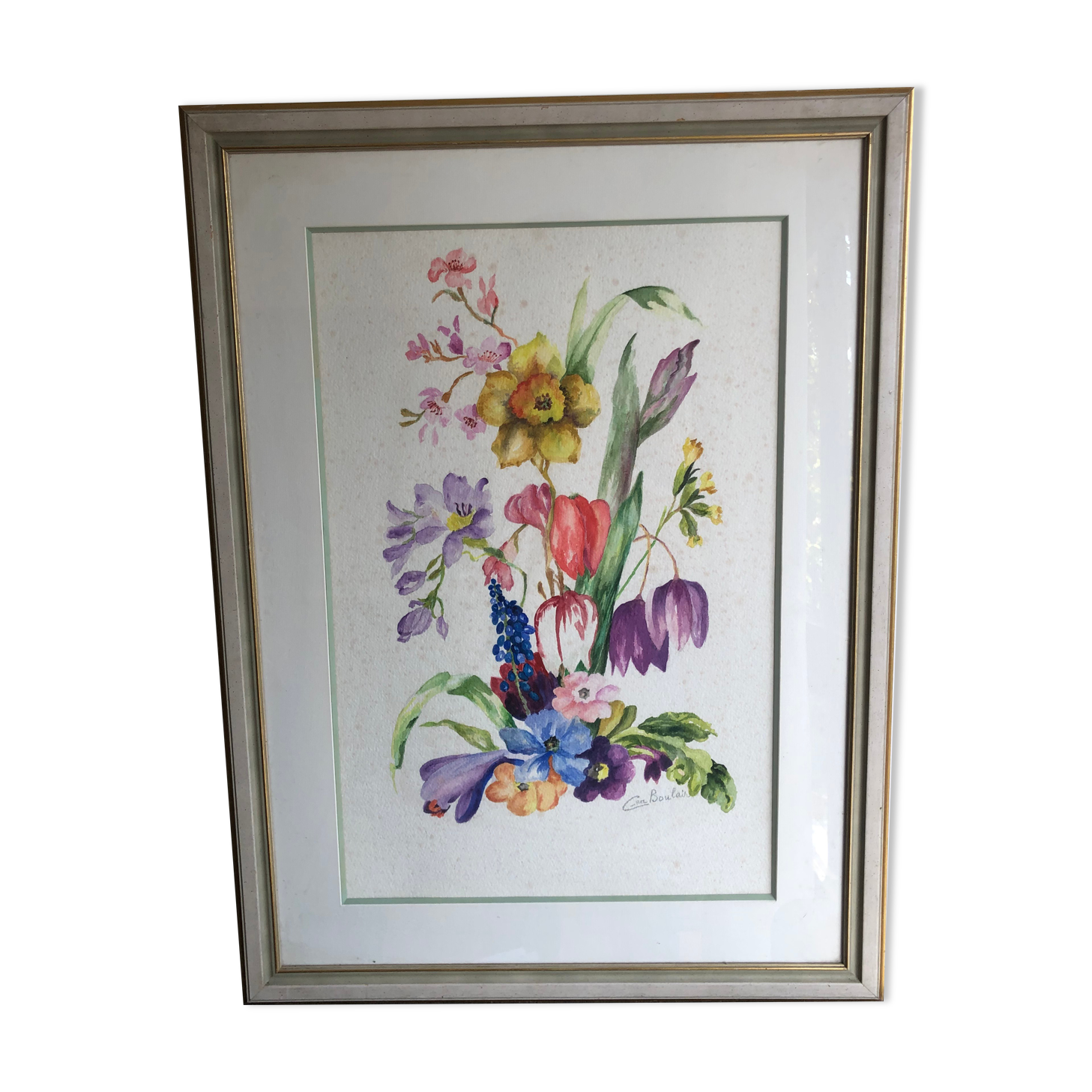 Aquarelle Fleurs de Boulait-Chausset