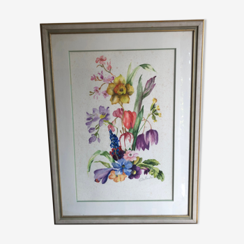 Aquarelle Fleurs de Boulait-Chausset