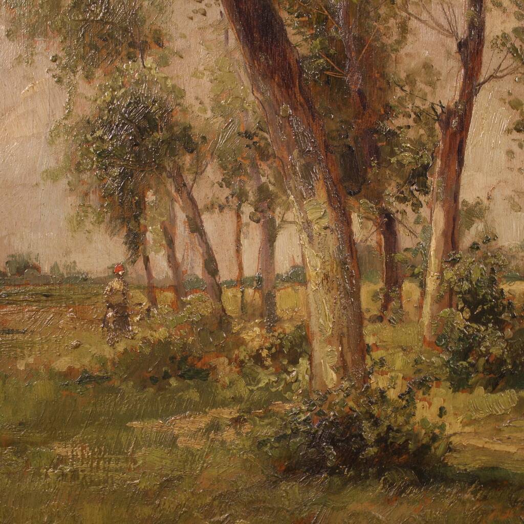 Painting landscape signed by M. Gheduzzi from the 40s