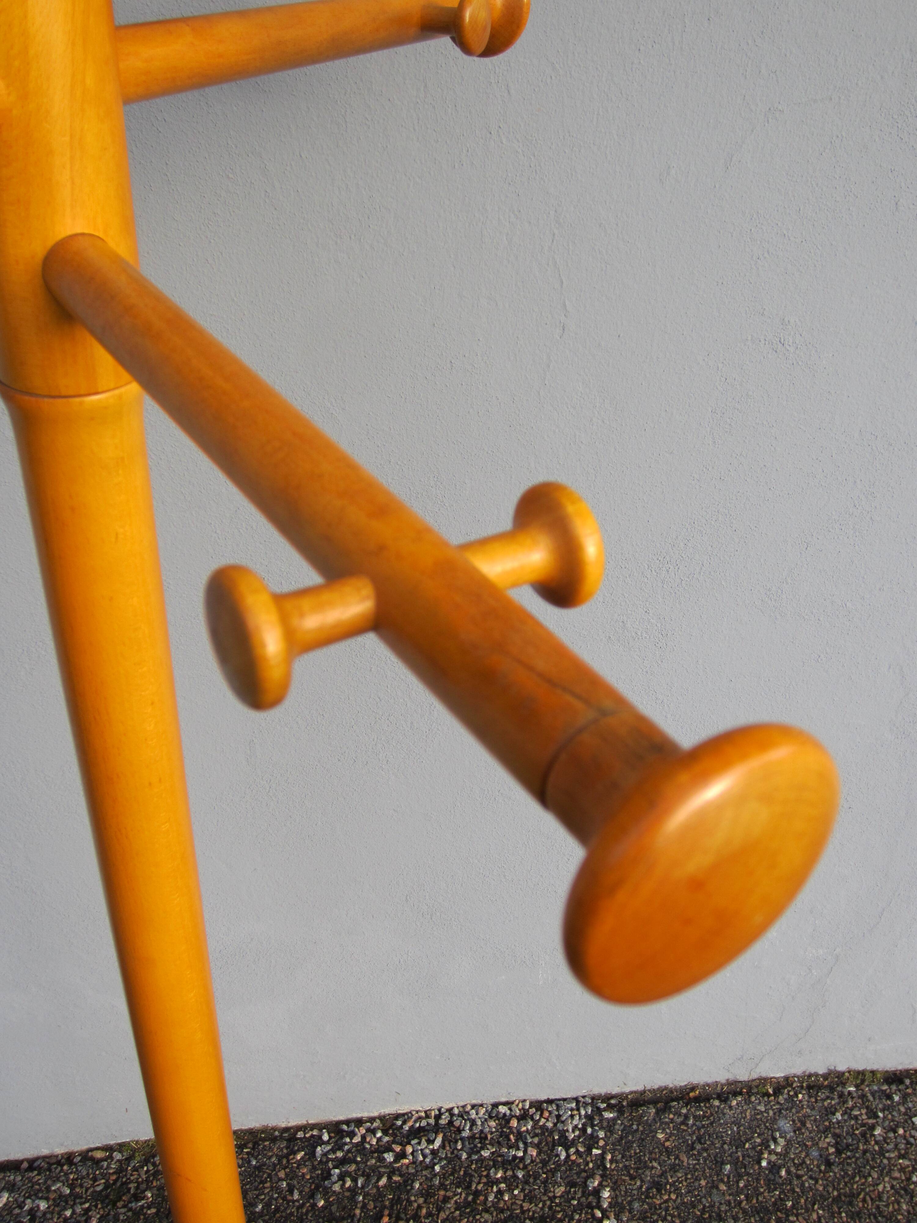 Scandinavian wooden coat rack by Nanna Ditzel