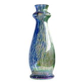 Vintage Murano glass vase - iridescent speckled multicoloured glass, pastel tones, 1970s Italian glass art - table decoration, gift idea.