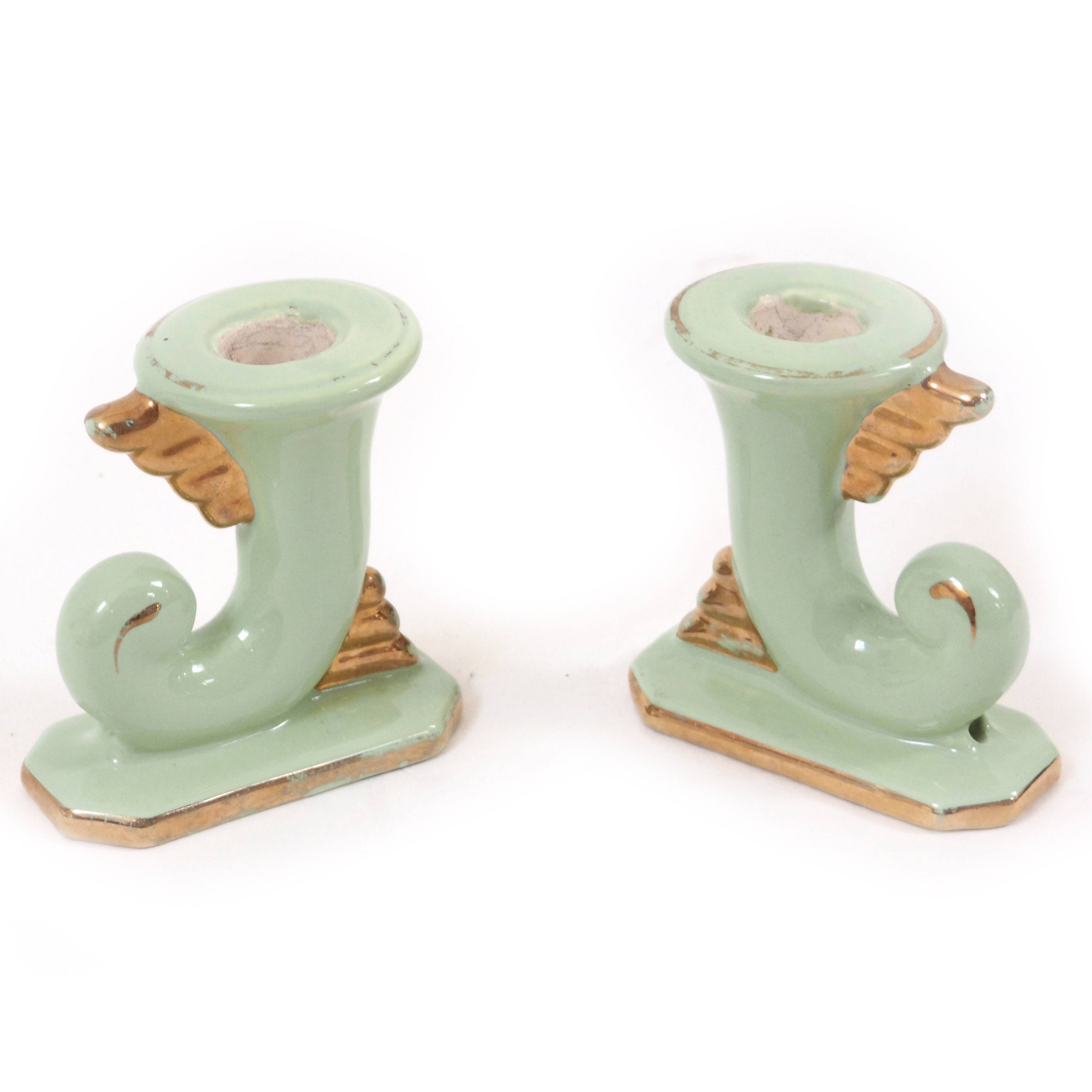 Pair of art deco candlesticks