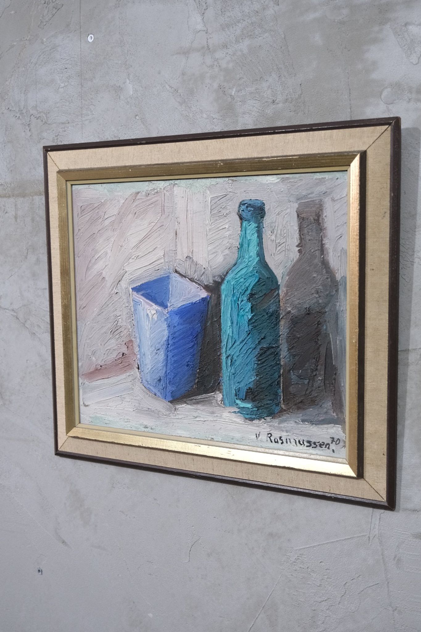 Viktor Rasmussen (1922-2004), Scandinavian Still Life Oil Painting, 1970s, Oil On Canvas
