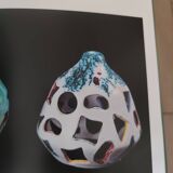 Chandelier with Cylindrical Ceramic Lampshades by Ceramiche Pucci, Italy