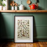 Old engraving 1897 - Mushrooms A. Millot - botanical plate