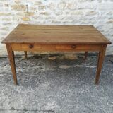 Oak farmhouse table two drawers