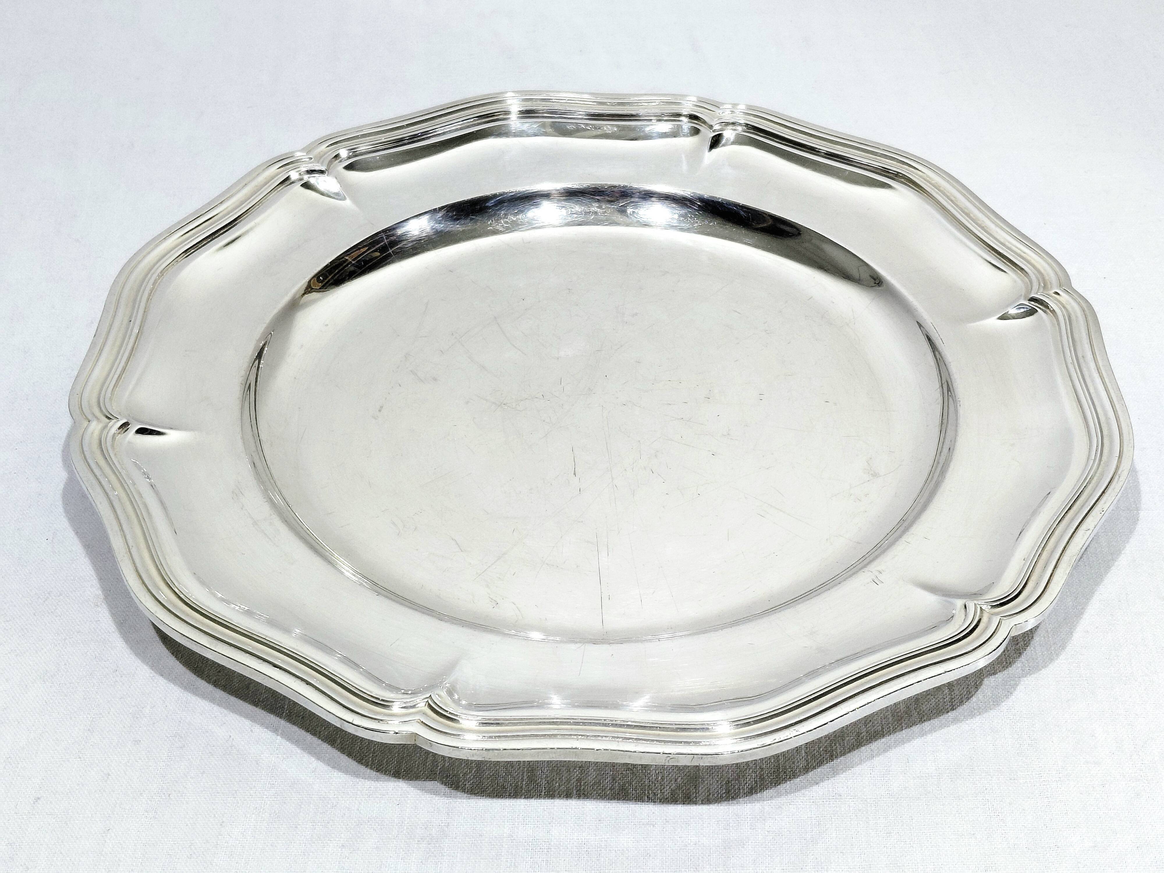 Christofle - Silver-plated metal rimmed plate