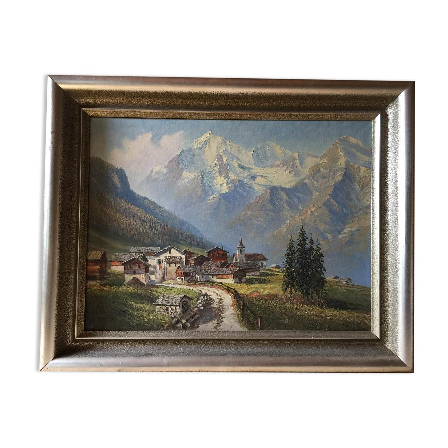 Huile sur toile signée e.janin