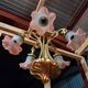 Art Nouveau bronze chandelier with five lights / Nancy school style